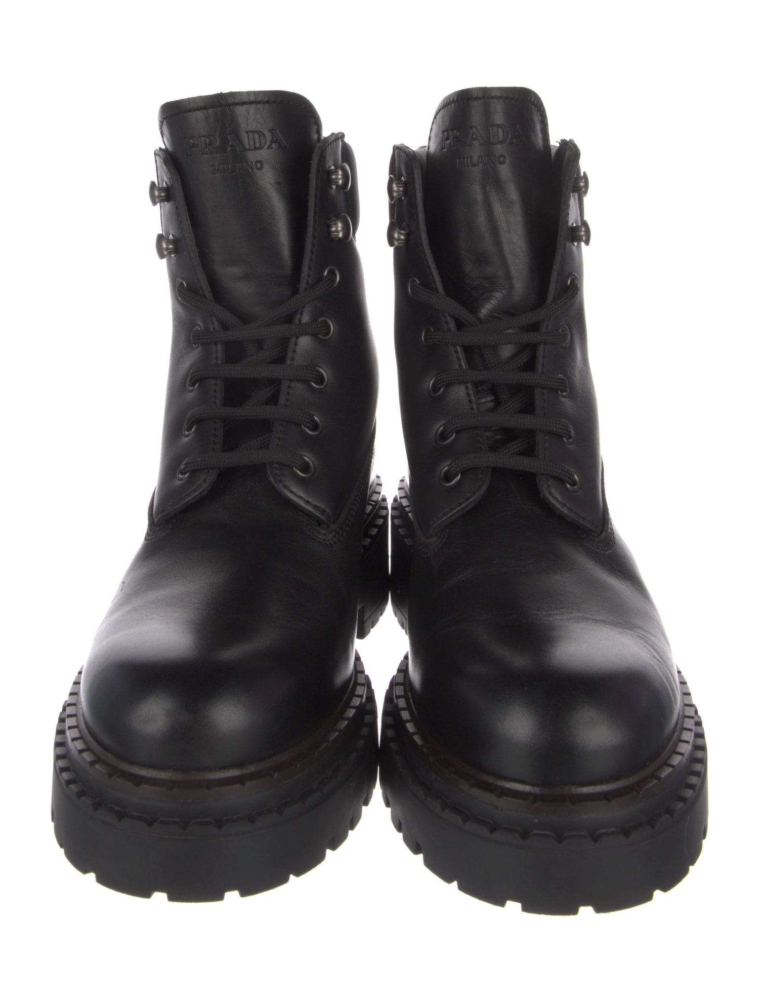 Prada Leather Combat Boots